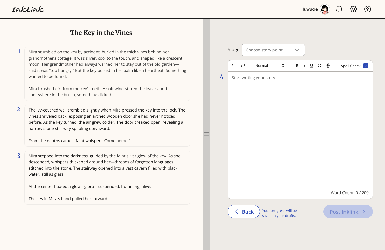 InkLink Collaborative Writing Interface